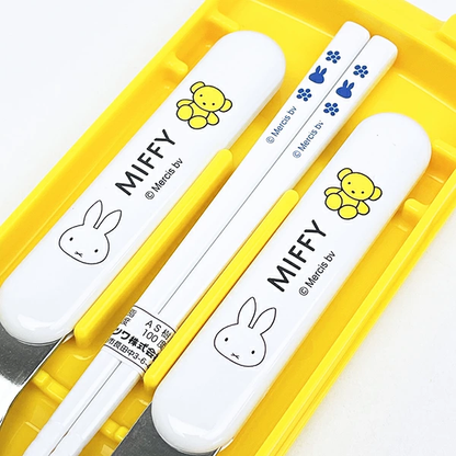 Miffy｜Flower Blue Dress Bento Lunch Cutlery Set Spoon Fork Chopstick｜ 187×77×18mm approx.