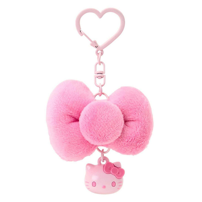 Hello Kitty｜I Love Hello Kitty Face Swaying Ribbon Mascot Holder /Plush Keychain｜6.5×3×4.5cm approx.