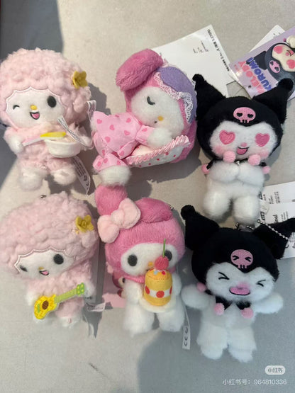 Sanrio｜Netflix Original Anime My Melody &amp; Kuromi Collection Mascot Holder /Plush Keychain｜W8.5 x D6 x H10cm approx.