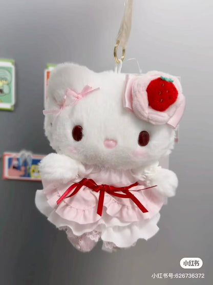 【limit 1】Sanrio｜Strawberry Whipped Cake Mascot Holder /Plush Keychain｜ 10×7.5×13.5cm approx.
