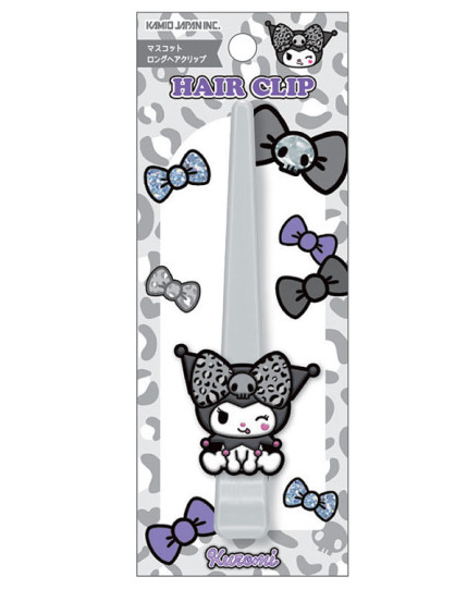 Sanrio｜Kuromi Gal Art Big Ribbon Leopard Long Hair Clip｜125×50×20mm approx.