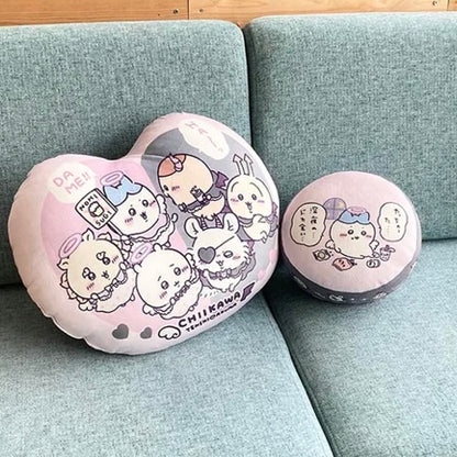 Chiikawa 吉伊卡哇｜天使恶魔系列柔软爱心抱枕/正反都可爱｜約H350×W450×D90mm