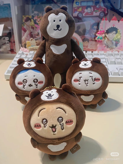 【限购1】Chiikawa 吉伊卡哇｜Nagano Characters Malay bearIs covered Mascot马来熊限定哭唧唧表情毛绒玩偶挂件/包挂｜约H110 x W80 x D50mm