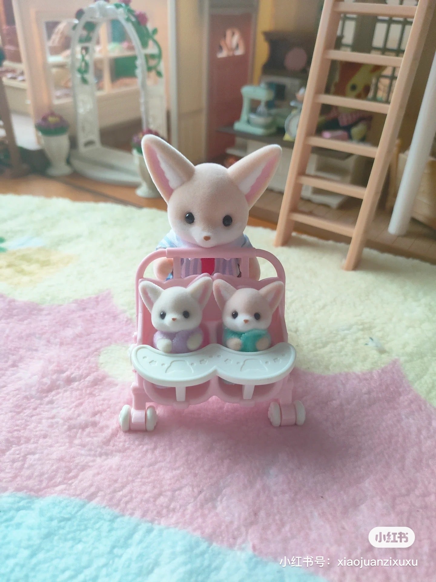SylvanianFamilies森贝儿家族｜Fennec Fox Family耳阔狐一家四口双胞胎套组/玩具/过家家5696