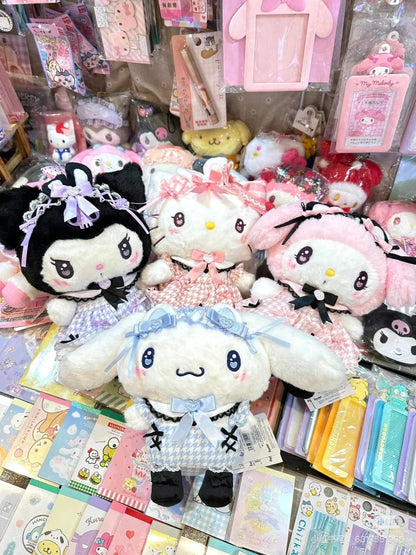 Sanrio三丽鸥｜ Dream Ribbon Plush Toy梦幻蕾丝蝴蝶结千鸟格女仆地雷系毛绒玩偶/公仔｜约 W17.5×D14×H24cm