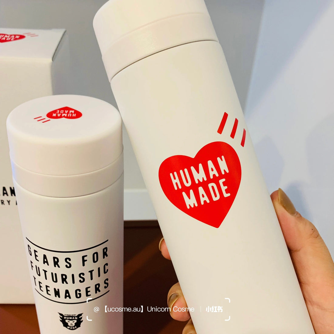 Human made｜经典爱心logo简约高颜值便携保温杯/杯子/潮牌限定/正反图案｜300ml