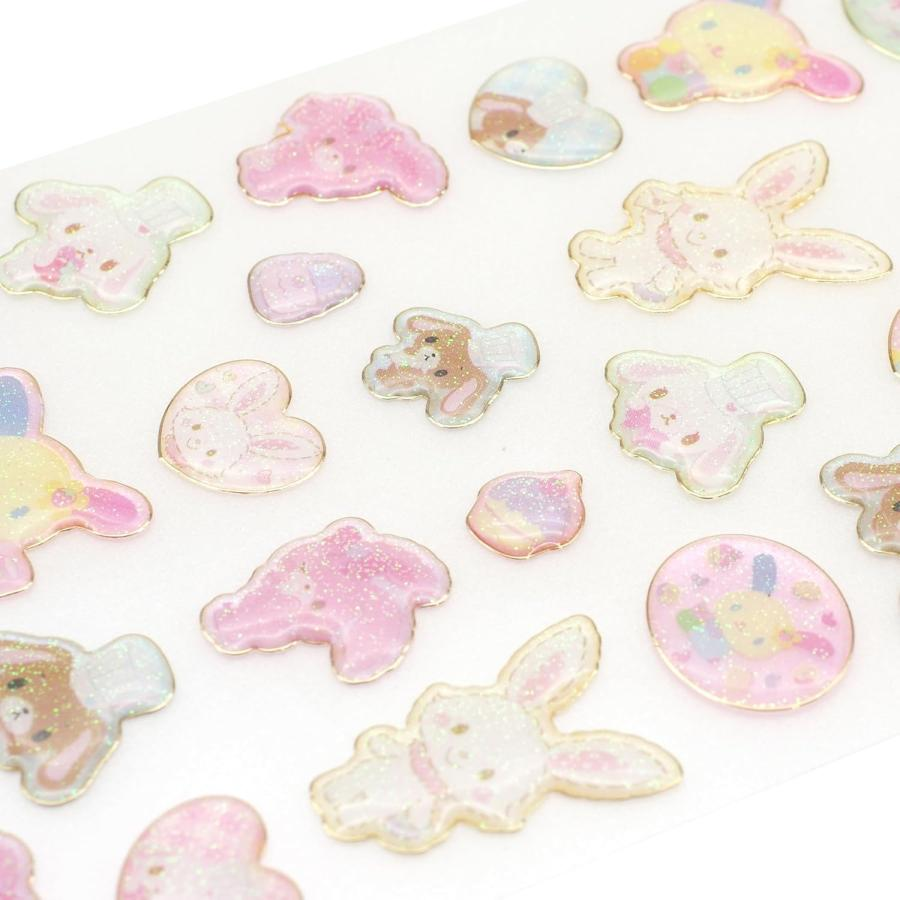 Sanrio｜Kirafuchi Resin Stickers Rody x Sanrio Characters Mix｜19.5cm x 9cm approx.