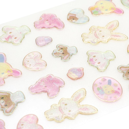 Sanrio｜Kirafuchi Resin Stickers Rody x Sanrio Characters Mix｜19.5cm x 9cm approx.