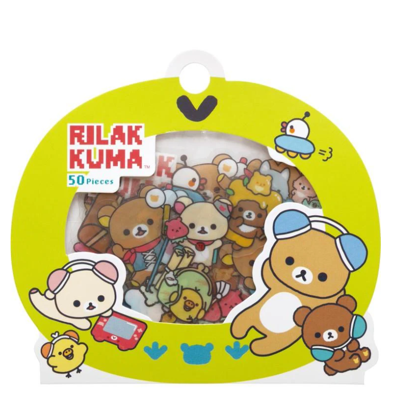 Rilakkuma｜Gaming Pixel Art Flake Sticker Set｜50 pieces