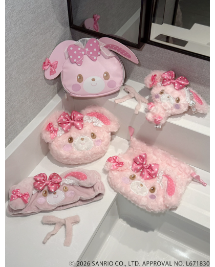Sanrio｜GRL Characters Collaboration Curly Fur Head Dress Mascot Holder /Plush Keychain｜170x140x40mm approx.