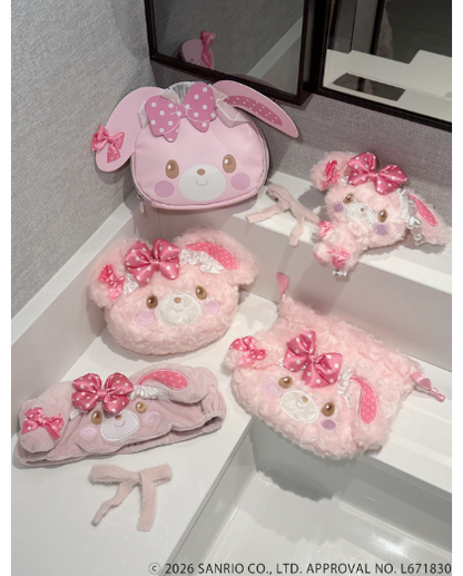 Sanrio｜GRL Characters Collaboration Curly Fur Head Dress Mascot Holder /Plush Keychain｜170x140x40mm approx.