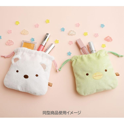 Sumikko gurashi｜Fluffy Face Plush Drawstring Bag｜150×155mm approx.