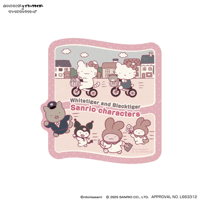 Sanrio｜White Tiger and Black Tiger Shrimp Character Travel Stickers｜H148×W100×D2mm approx.