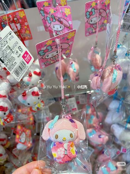 Sanrio｜Kimono Mini Mascot Holder /Plush Keychain｜55x25x20mm approx.