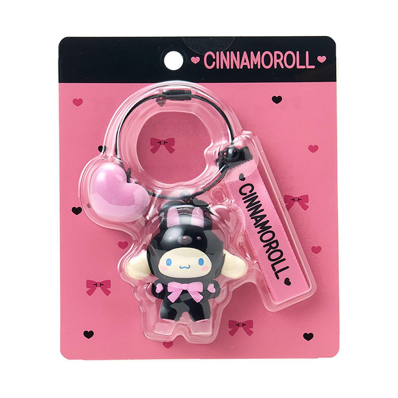 Sanrio｜Black Animals Flocked Keychain/Keyring｜14.3 x 12.5 x 3.6cm approx.