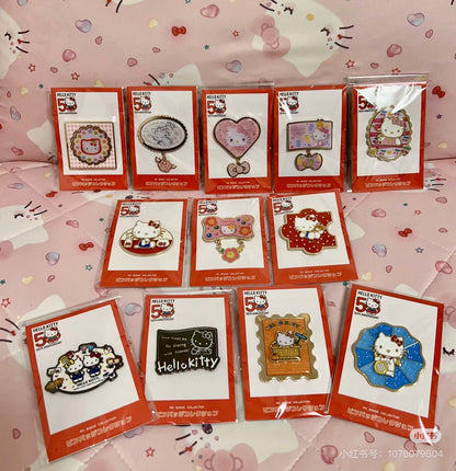 Sanrio｜Pin Badge - Hello Kitty 50th Anniversary Pink｜50.8x65mm approx.
