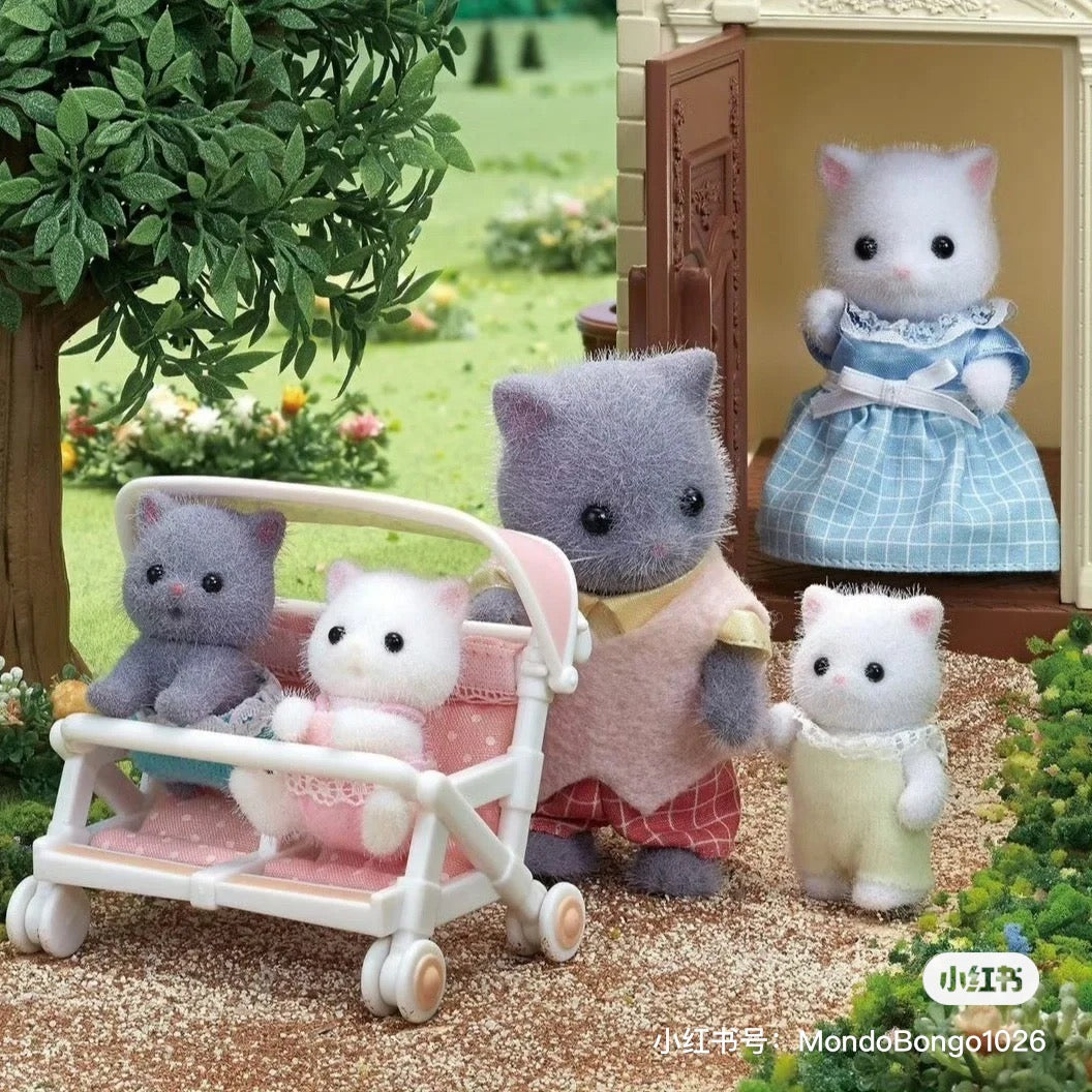 SylvanianFamilies森贝儿家族｜Persian Cat Family波斯猫家族系列套组/玩具/过家家5455