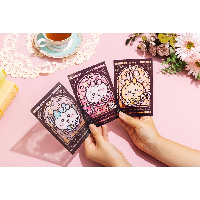 Chiikawa 吉伊卡哇｜Magical Chikawa Stained Glass Style Clear Card魔法少女系列彩色玻璃窗亚克力可爱角色透光卡片｜约H148×W100mm