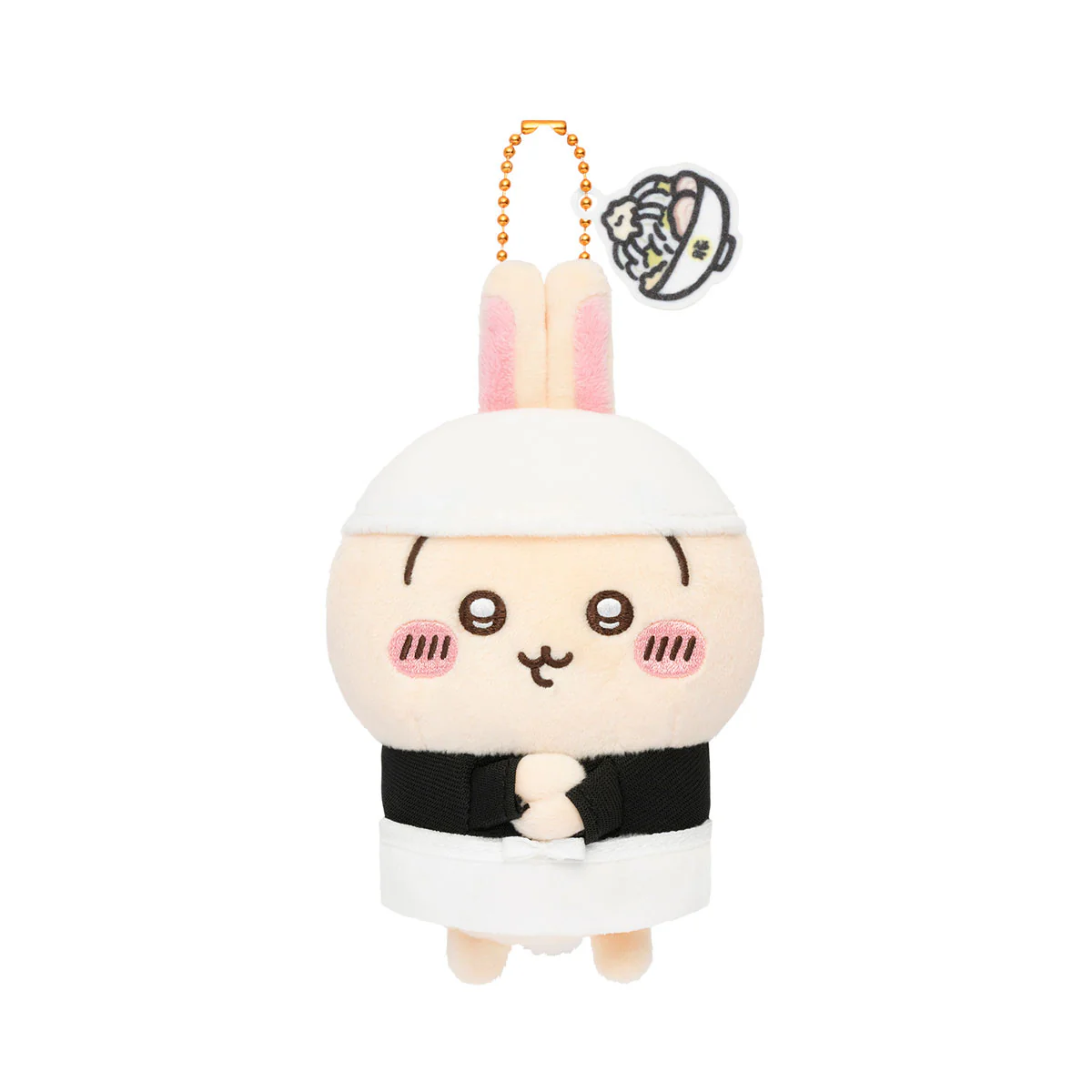 chiikawa｜Ramen Buta (Pork) - Staff member Mascot Holder /Plush Keychain｜H130 x W80 x D50 mm approx.