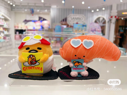 Sanrio三丽鸥｜ Original Mascot Holder - Kirimichan/Gudetama / Summer Festival夏日音乐祭三文鱼切片懒蛋蛋毛绒挂件/包挂｜約11.5 x 10.3 x 8.3cm