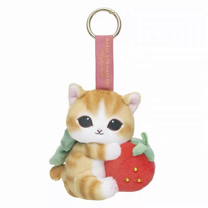 Mofusand｜Merci Strawberry Fruit Cat Mascot Holder /Plush Keychain｜170×130×90mm approx.