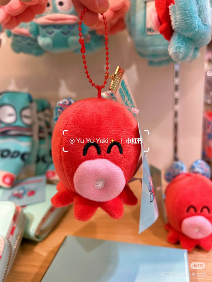 Sanrio｜Hangyodon 40th Anniversary Happy Life Mascot Holder /Plush Keychain｜8×8×9cm approx.