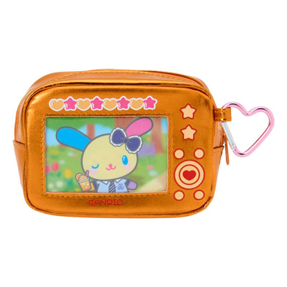 Sanrio｜Academy Sparkling Journey Camera-Style Metallic Pouch with Carabiner｜9.5×6.5cm approx.