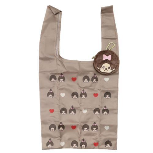 Monchhichi｜Eco Shopping Bag &amp; Mascot Pouch｜310×380×130mm approx.