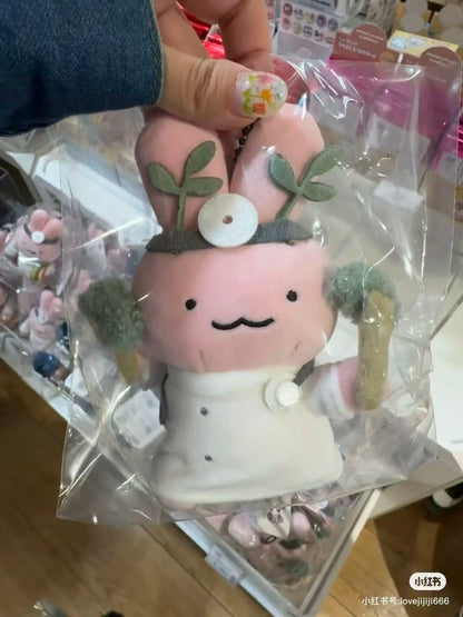 Sanrio｜White Tiger and Black Tiger Prawn Character doctor rabbit Mascot Holder /Plush Keychain｜H155×W140×D75mm approx.