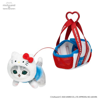 Mofusand｜Sanrio Characters Outing Cat in Bag Mascot Holder /Plush Keychain｜H140×W80×D140mm approx.