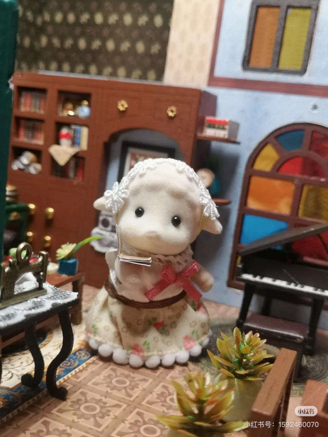 SylvanianFamilies森贝儿家族｜Sheep Family绵羊家族一家四口植绒站宝套组/玩具/过家家5619