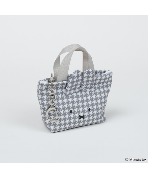 Miffy｜Chidori &amp; Monotone MINI Tote Charm Keychain｜H65 x W110 (70) x D40 mm approx.