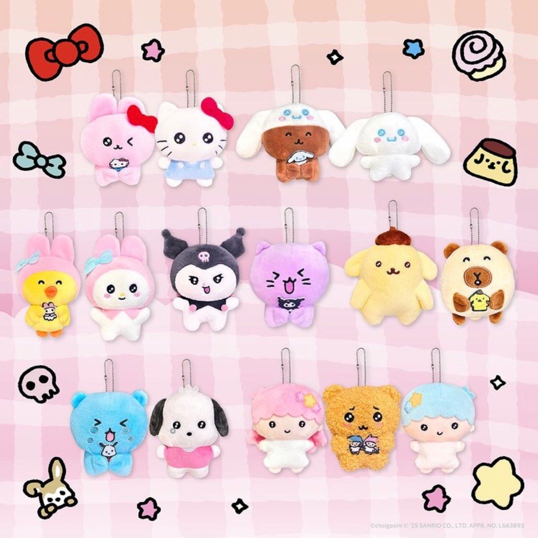 Sanrio｜Chegosim Characters Collaboration Pair Mascot Holder /Plush Keychain｜H105mm approx.