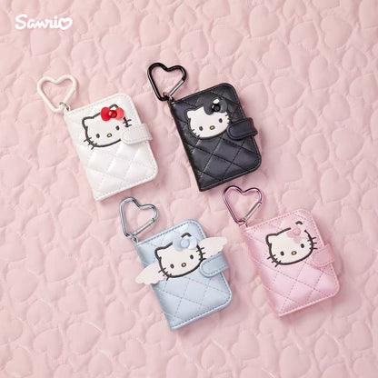 Hello Kitty｜Miniature Quilt Notebook Style Double-sided Compact Mirror with Carabiner｜7×2.5×8.5cm approx.