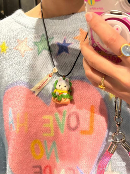 【limit 1】SylvanianFamilies｜Calico Critters Hamburger Baby Husky Keychain