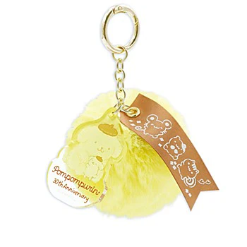 Sanrio｜Pompompurin 30th Anniversary Fluffy Keychain｜12.4 x 9.3 x 8cm approx.