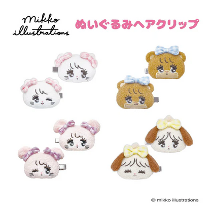 mikko illustrations｜Plush Toy Heaclip｜ H62 x W80 x D34mm approx.