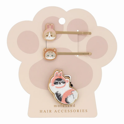 Mofusand｜Hairpin &amp; hair elastic｜3 piece