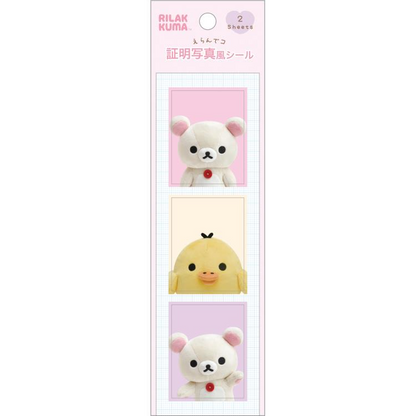 Rilakkuma轻松熊｜San-X ID Photo Style Sticker 证件照写真风可爱贴纸/2sheet入｜约200×55mm