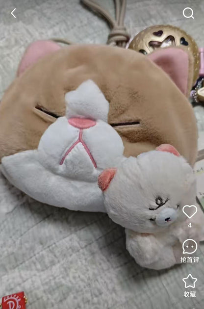 Bouneko｜Cat face pouch ｜ 15cm x 19cm x 7cm approx.
