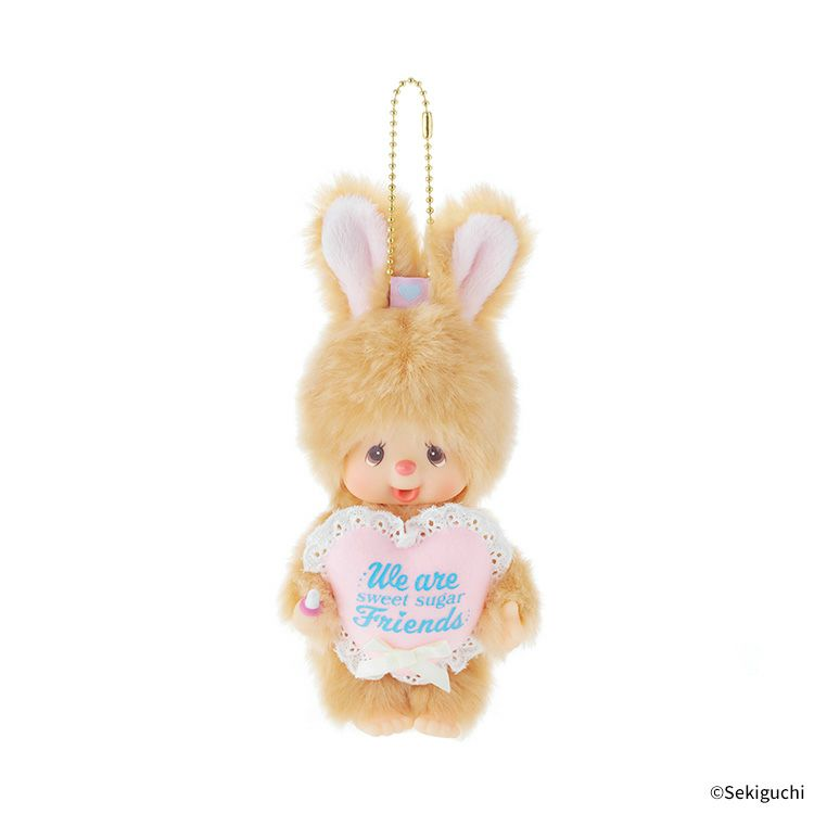 Monchhichi｜Sweet Sugar Mascot Holder /Plush Keychain｜H13.5 x W8.5 x D5.5cm approx.