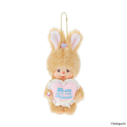 Monchhichi｜Sweet Sugar Mascot Holder /Plush Keychain｜H13.5 x W8.5 x D5.5cm approx.
