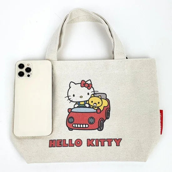 Hello kitty凯蒂猫｜50周年限定kitty骑车车较厚质感托特包/内有侧袋｜约19cm×30cm×10cm