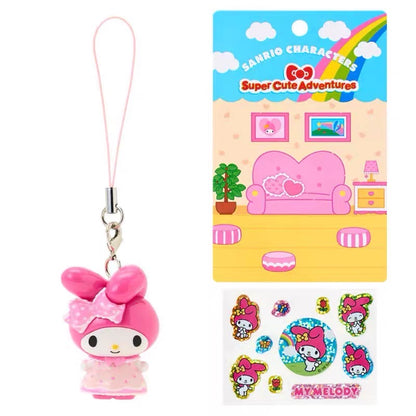 Sanrio｜Supercute Adventures My Dream Smartphone Strap &amp; Sticker Set｜3.3×2.3×4cm approx.
