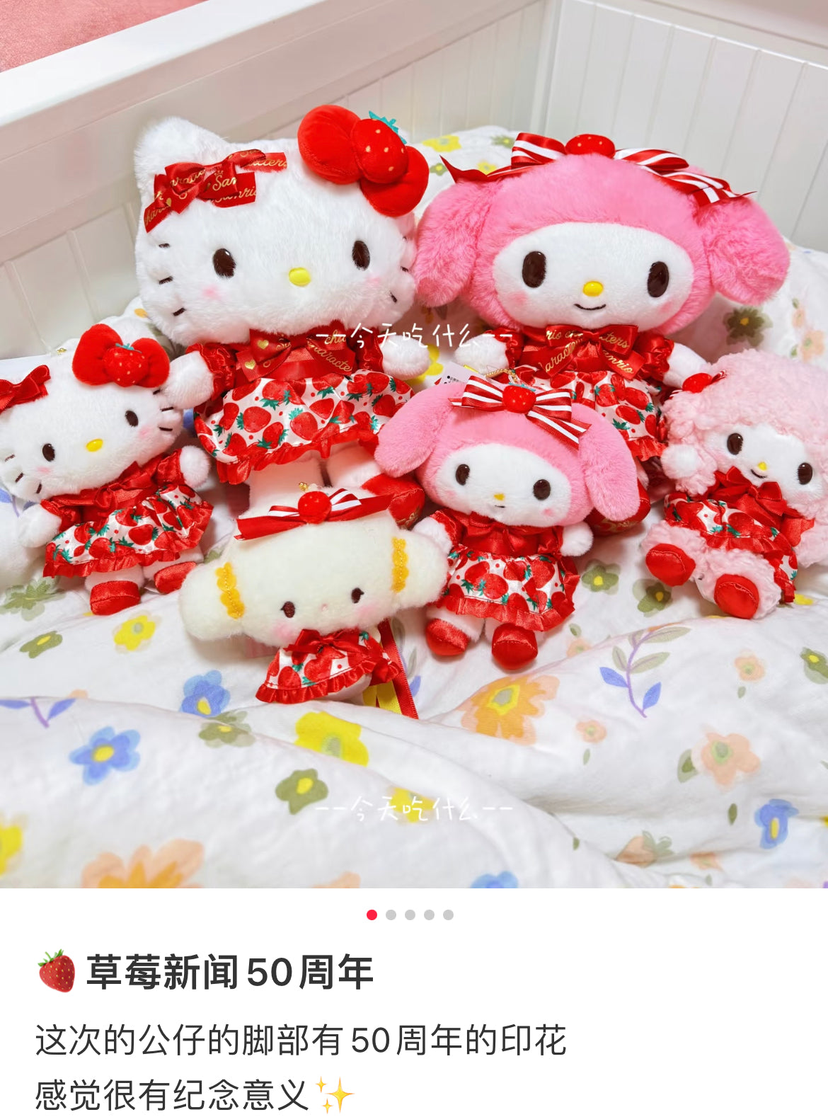 【limit 1】Sanrio｜Ichigo Shimbun 50th Anniversary Mascot Holder /Plush Keychain｜13×6×10.5cm approx.