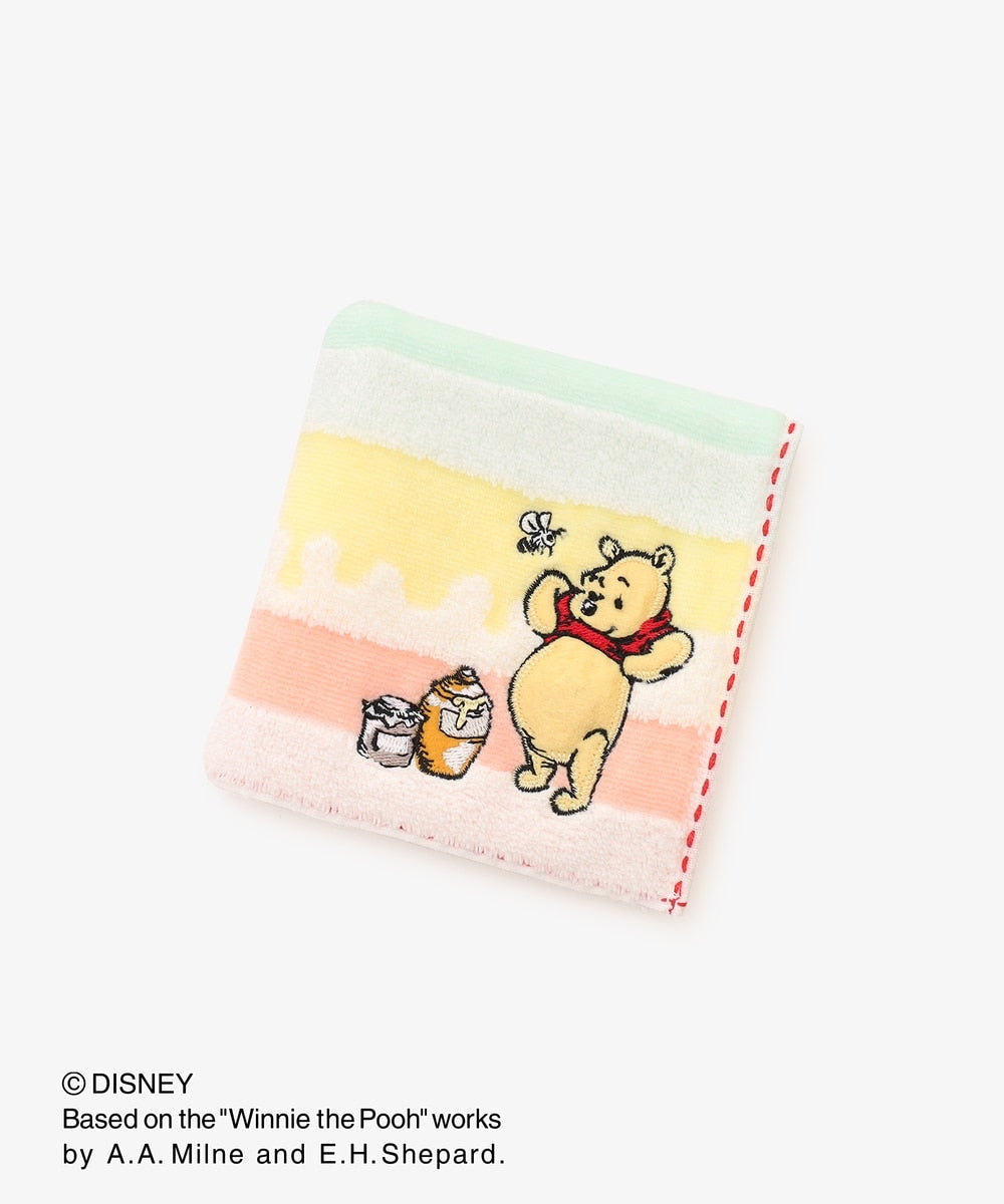 Disney｜噗噗小熊维尼Afternoon Tea联名限定彩色条纹棉柔小方巾/小毛巾/手帕｜	縦25cm/横25cm