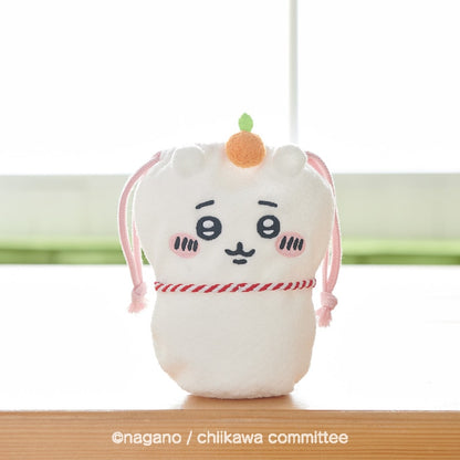 Chiikawa 吉伊卡哇｜镜饼限定角色大头巾着/束口袋｜約W160×H160×D10ｍｍ