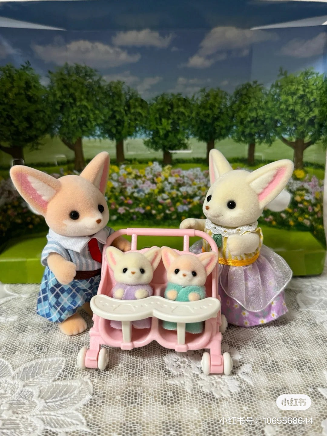 SylvanianFamilies森贝儿家族｜Fennec Fox Family耳阔狐一家四口双胞胎套组/玩具/过家家5696