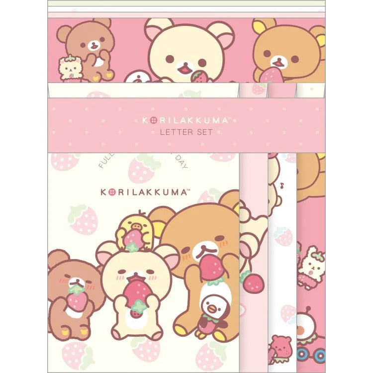 Rilakkuma轻松熊｜草莓日系列信封套组｜约190(h) x 142(w)mm