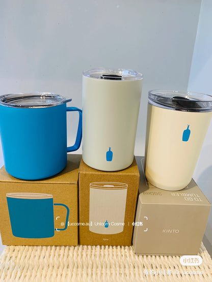 Blue bottle coffee｜KINTO TO GO TUMBLER限定奶白磨砂感不锈钢便携保温杯/保冷杯｜350ml
